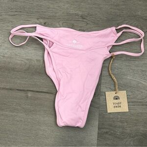 NWT Toast Swim lilac pink Cut Out Bikini Bottoms Size medium Womens